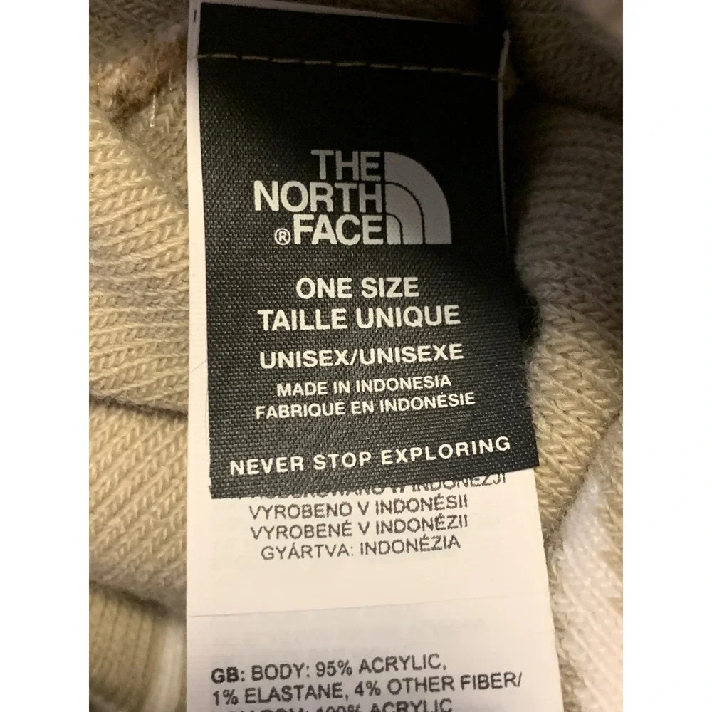 NWT The North Face Ski Tuke‎ Beanie Flax Triangle Forest Floor Print Pom Hat